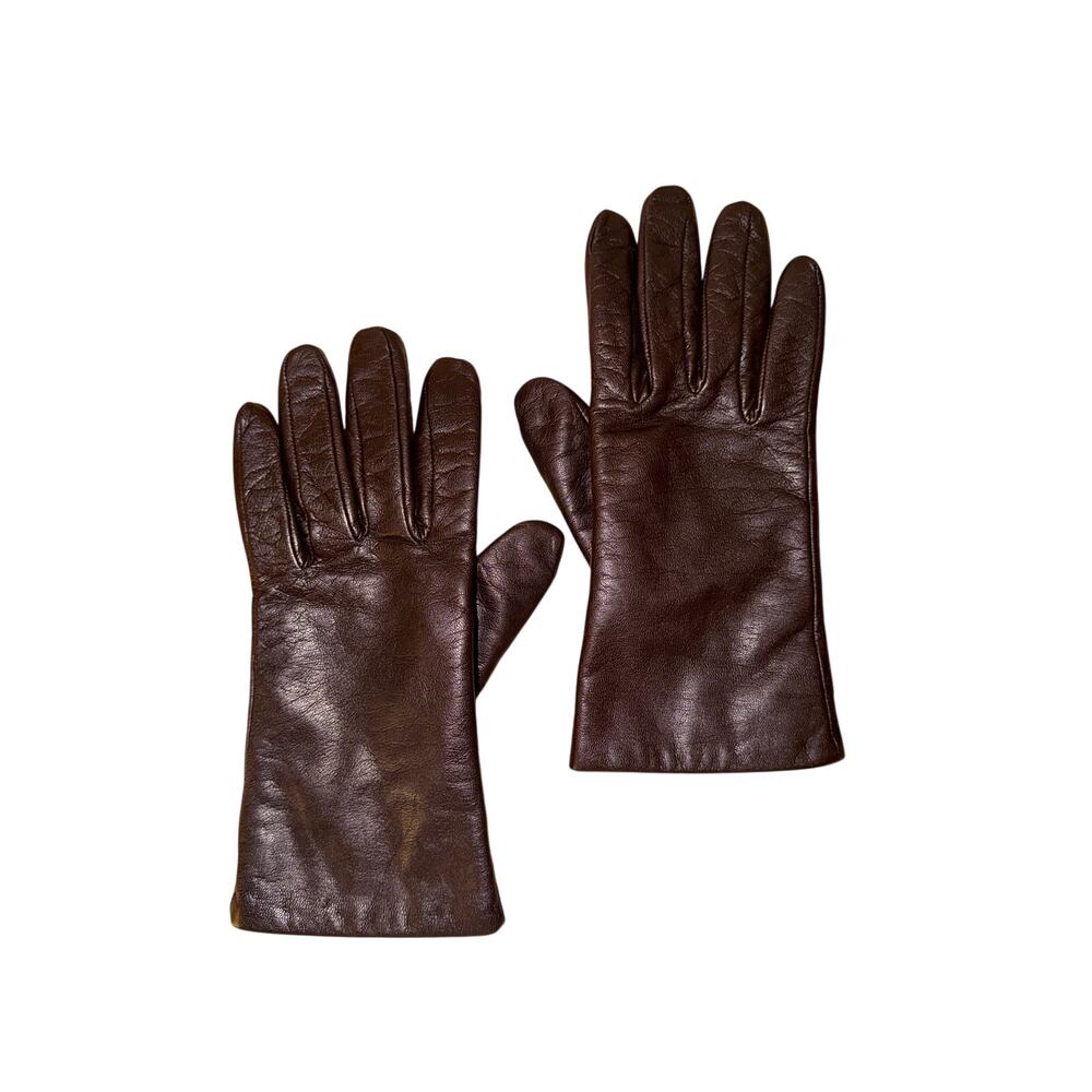 Isotoner Women’s chocolate brown leather driving gloves size medium thinsulate